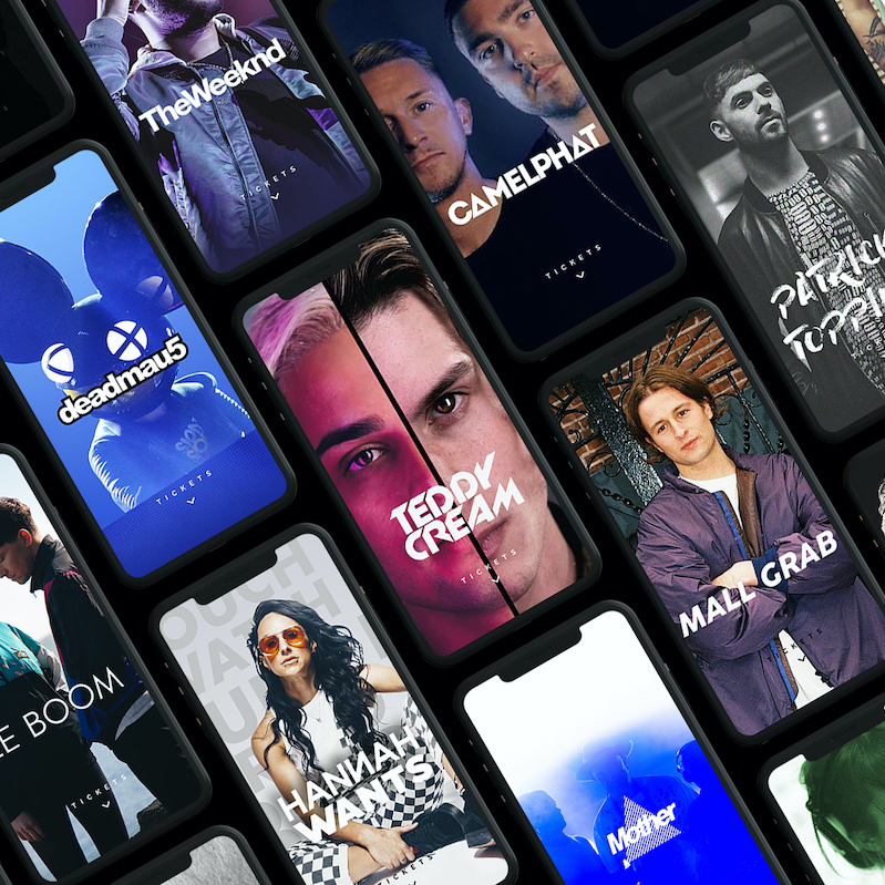 Scope event pages on a grid of phones